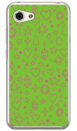 キラキラ グリーン×ピンク （クリア） AQUOS R compact 701SH・SHV41・SH-M06 SoftBank・au・docomo Coverfull aquos r compact ケース aquos r compact カバー 701sh shv41 sh-m06 ケース 701sh shv41 sh-m06 カバー aquos r 送料無料