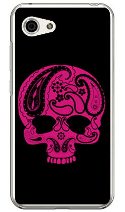 Paisley skull ブラック （クリア） design by ROTM AQUOS R compact 701SH・SHV41・SH-M06 SoftBank・au・docomo SECOND SKIN aquos r compact ケース aquos r compact カバー 701sh shv41 sh-m06 ケース 701sh shv41 sh-m06 カバー 送料無料