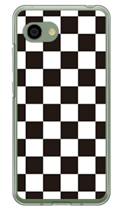 チェッカーフラッグ ブラック×ホワイト (クリア) AQUOS R2 Compact 803SH・SH-M09 SoftBank・MVNOスマホ(SIMフリー端末) SECOND SKIN aquos r2 compact ケース aquos r2 compact カバー ケース カバー aquos r2 compact 送料無料