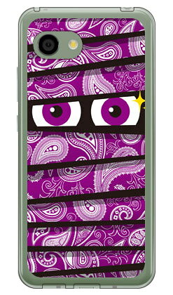 ミイラくん ペイズリーパープル （ソフトTPUクリア） AQUOS R2 Compact 803SH・SH-M09 SoftBank・MVNOスマホ（SIMフリー端末） YESNO aquos r2 compact ケース aquos r2 compact カバー ケース カバー aquos r2 compact ケース aquos r2 compact 送料無料