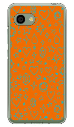 キラキラ オレンジ×サックスブルー （クリア） AQUOS R2 Compact 803SH・SH-M09 SoftBank・MVNOスマホ（SIMフリー端末） Coverfull aquos r2 compact ケース aquos r2 compact カバー ケース カバー aquos r2 compact ケース aquos r2 compact 送料無料