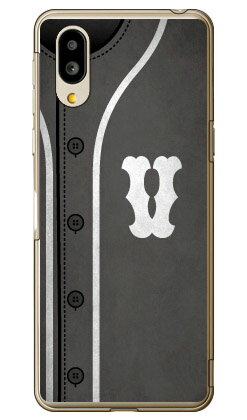 Mobile Phone Cases - Cf LTD ベースボール イニシャル グレー V （クリア） シンプルスマホ6 A201SH SoftBank・au SHG12　BASIO active2・au SHG09　BASIO active ソフトバンク シャープ ケース カバー a201shケース a201shカバー シンプルスマホ6 ケース カバー 送料無料★
