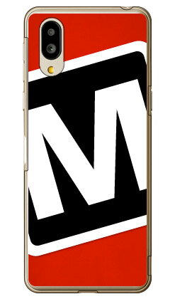 Mobile Phone - Cf LTD キャンプ イニシャル レッド×ブラック M （クリア） シンプルスマホ6 A201SH SoftBank・au SHG12　BASIO active2・au SHG09　BASIO active ソフトバンク シャープ a201sh カバー a201shケース a201shカバー シンプルスマホ6 ケース シンプルスマホ6 送料無料★