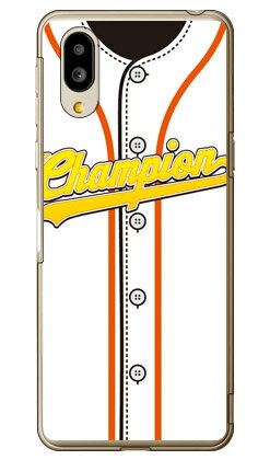 Cf LTD ベースボールユニフォーム ホワイト×オレンジ （クリア） シンプルスマホ6 A201SH・BASIO active SHG09 SoftBank・au Coverfullソフトバンク シャープ a201sh ケース a201sh カバー a201shケース a201shカバー シンプルスマホ6 ケース 送料無料★