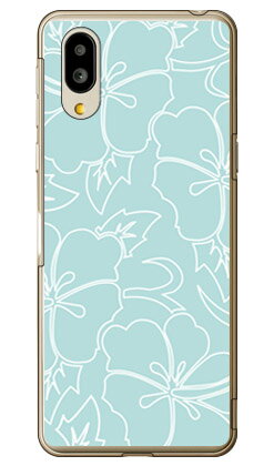Mobile Phone Cases - ハイビスカスライン エメラルド （クリア） シンプルスマホ6 A201SH・BASIO active SHG09 SoftBank・au SECOND SKINソフトバンク シャープ a201sh ケース a201sh カバー a201shケース a201shカバー シンプルスマホ6 ケース シンプルスマホ6 カバー 送料無料★