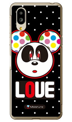 Love Panda ホワイトドット （クリア） design by Moisture シンプルスマホ6 A201SH・BASIO active SHG09 SoftBank・au SECOND SKINソフトバンク シャープ a201sh ケース a201sh カバー a201shケース a201shカバー シンプルスマホ6 ケース シンプルスマホ6 送料無料★