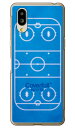 アイスホッケーコート ブルー(クリア) シンプルスマホ6 A201SH SoftBank・au SHG12 BASIO active2・au SHG09 BAS...