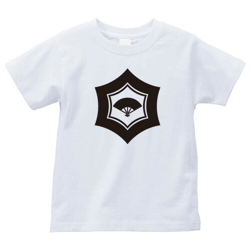 樂天商城 - 反り亀甲に扇（そりきっこうにおうぎ）家紋Tシャツ 家紋 Tシャツ 和柄Tシャツ 和柄 Tシャツ メンズ レディース 半袖 Tシャツ 家 Tシャツ おもしろTシャツ 家紋入り Tシャツ お土産 和風 ギフト 家紋デザイン 日本 デザイン 085-cvt 085cvt 送料無料