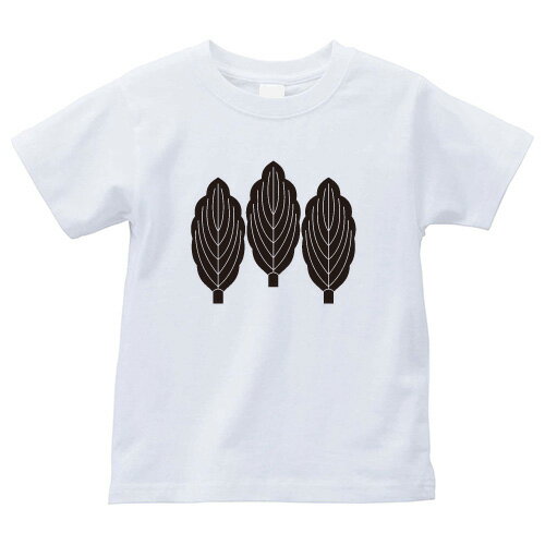 三枚並び柏（さんまいならびかしわ）家紋Tシャツ 家紋 Tシャツ 和柄Tシャツ 和柄 Tシャツ メンズ レディース 半袖 Tシャツ 家 Tシャツ おもしろTシャツ 家紋入り Tシャツ お土産 和風 ギフト 家紋デザイン 日本 デザイン 085-cvt 085cvt 送料無料