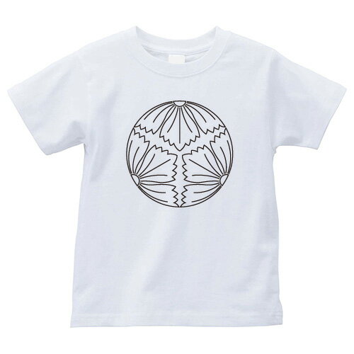 陰三つ割り撫子（かげみつわりなでしこ）家紋Tシャツ 家紋 Tシャツ 和柄Tシャツ 和柄 Tシャツ メンズ レディース 半袖 Tシャツ 家 Tシャツ おもしろTシャツ 家紋入り Tシャツ お土産 和風 ギフト 家紋デザイン 日本 デザイン 085-cvt 085cvt 送料無料