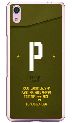 Cf LTD ミリタリー イニシャル アルファベット P カーキ （クリア） Android One S4・DIGNO J 704KC Y!mobile・SoftBank Coverfull android one s4 ケース android one s4 カバー アンドロイドワンs4ケース アンドロイドワンs4カバー s4ケース 送料無料