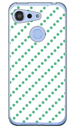 ドットストライプ ホワイト×グリーン （ソフトTPUクリア） Android One S6 Y!mo