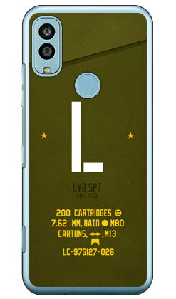 Cf LTD ミリタリー イニシャル アルファベット L カーキ （クリア） Android One S9 Y!mobile Coverfullandroid one s9 ケース android one s9 カバー アンドロイドワンs9 ケース アンドロイドワンs9 カバー androidones9 ケース androidones9 カバー 送料無料★