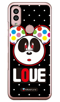 Love Panda ホワイトドット （クリア） design by Moisture Android One S10 Y!mobile SECOND SKIN セカンドスキン 平面android one s10 ケース android one s10 カバー アンドロイドワンs10ケース アンドロイドワンs10カバー s10ケース s10カバー yモバイル 送料無料★