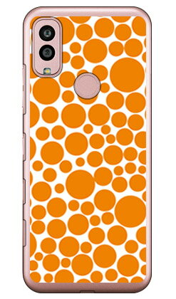 バブルドット ホワイト×オレンジ （ソフトTPUクリア） Android One S10 Y!mob