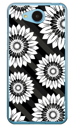 フラワーストライプ ブラック （クリア） Android One 507SH・AQUOS ea 606SH Y!mobile・SoftBank YESNO 507sh ケース 507sh カバー 507shケース 507shカバー 507sh android one アンドロイドワン ケース アンドロイドワン カバー 送料無料