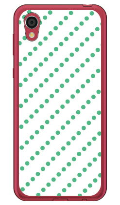 ドットストライプ ホワイト×グリーン （ソフトTPUクリア） Android One S5 Y!mo