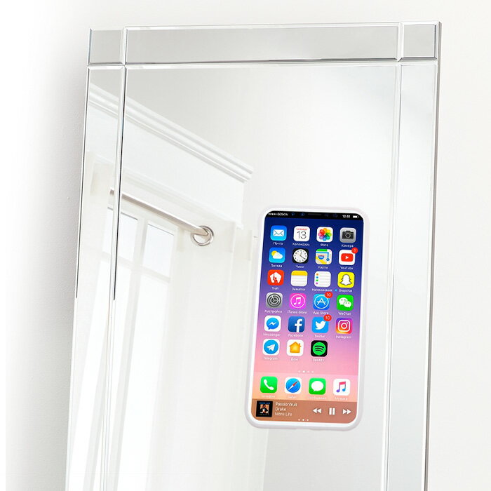 ケース 自撮り セルフィー ハンズフリー 鏡 壁にくっつく 吸着 iPhone8 Plus ナノ素材 iPhone7 Plus TPU