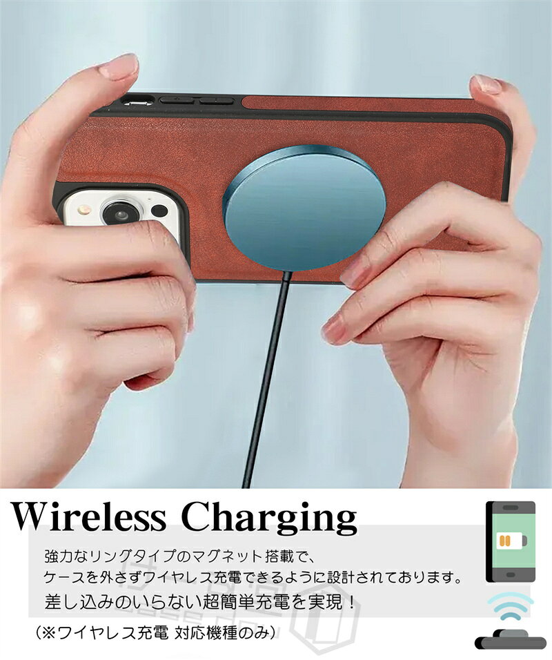 けーす堂の[MagSafeカードケース付き] iPhone15 15pro 15plus 15promax スマホケース リング付き iphone14 14pro 14plus 14promax 携帯カバー スタンド iphone13 iPhone12 スマホカバー 携帯ケース MagSafe マグネット式 カードケース おしゃれ MagSafeウォレット MagSafeカードケース｜アングル3