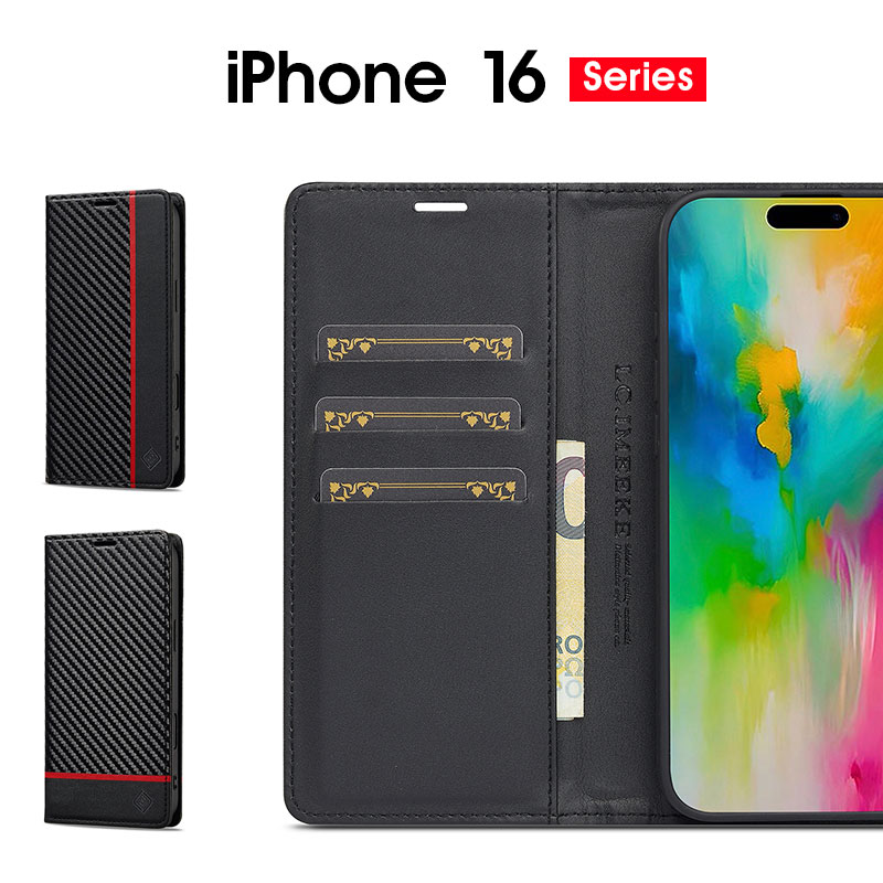 Rakuten - スマホケース iPhone 16ケース 手帳型 iPhone 16 Plusケース マグネット iPhone 16 pro カバー レザーケース アイフォン16 Proケース カード入れ iPhone 16 Pro max カバー 蓋ピタッケース アイフォン16ケース スタンド iphone 16 proケース 全面保護 カーボン調