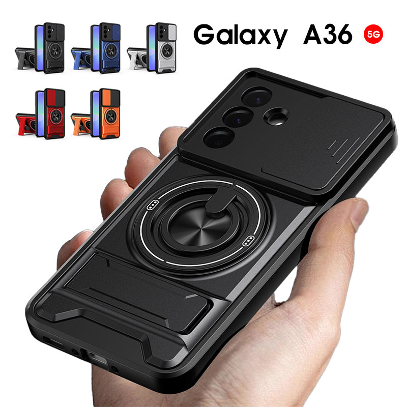 スマホケース Galaxy A36 5Gケース SC-54F 背面リング ギャラクシー A36 5g ケース スライド式 レンズ保護 galaxy a36 5gケース スタンド内蔵 縦横両対応 ギャラクシー a36 5gケース リング 付き Galaxy a36 5G カバー 耐衝撃 sc-54fケース