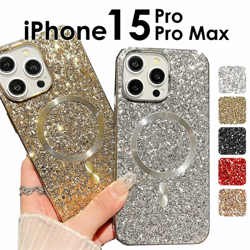 iPhone15 ケース iPhone15 Pro ケース カバー アイフォン15 ケース アイフォン15 Pro ケース iPhone グリッターケース アイフォン スマホケース ラメ キラキラ かわいい ソフト 背面型ケース レディース iPhone15グリッターiPhone15