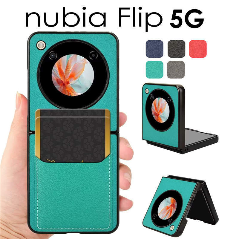 Nubia Flip 5G ケース 背面 カード収納 Nubia Flip 5G カバー nubia flip ヌビア フリップ 5G zte スマホケース 背面ポケット カード収納 携帯ケース nubia flip 5g 背面型ケース レザー 耐衝撃 薄型 ヌビア NX724J nubia Flip 5G ケース 背面型 革 ICカード カード入れ