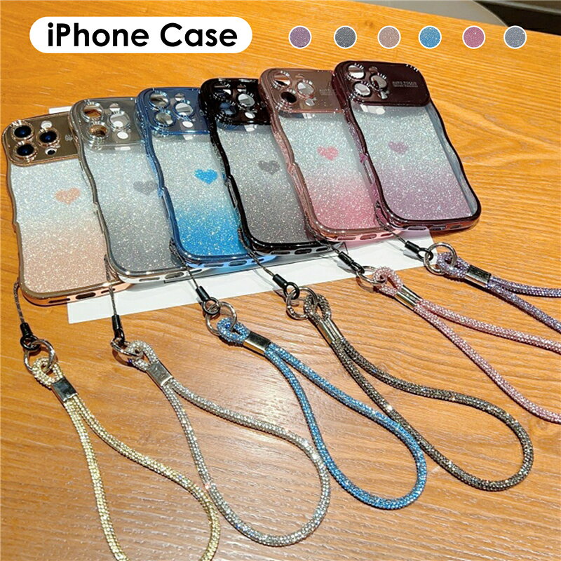 スマホケース キラキラ 透明 iPhone16ケース クリア 16Plus 16Pro 16ProMax iPhone15 ケース かわいい おしゃれ 15 14 Plus Pro Max 13 12ProMax 11 スマホケース ラメ キラキラ クリア ソフトケース ストラップ付きiPhone ケース