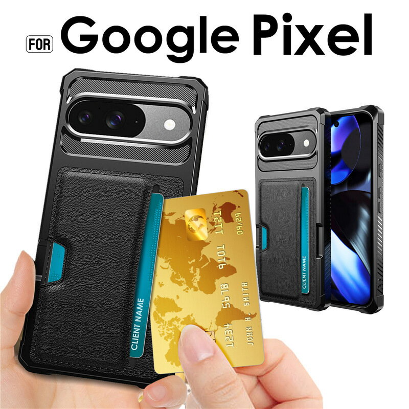 Rakuten - 【1000円ポッキリ 送料無料】Google Pixel 10/10 Pro Google pixel 10 PRO XL ケース Google Pixel 9a/9/9 Pro/9 Pro XL ケース 背面ポケット カード収納 icカード 革 大人かわいい おしゃれ シンプル google pixel 9a ケース 耐衝撃 google pixel 9 ケース 背面