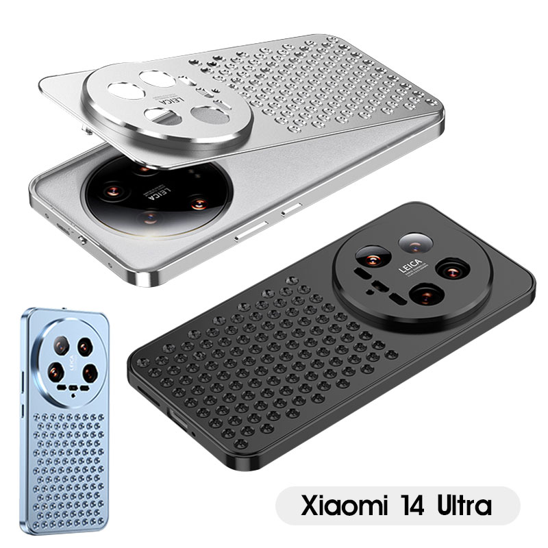 スマホケース Xiaomi 14 Ultra ケース 排熱 熱対策 シャオミ 14 ウルトラケース スリム 軽量 シャオミ14 Ultra カバー アルミニウムバンパー Xiaomi14Ultra カバー バックル式 カメラレンズ保護 アルミケース 擦り傷防止 放熱設計