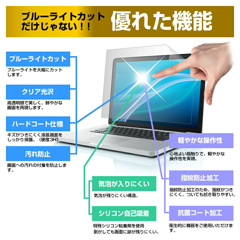 NEC LAVIE Direct NS (A) [15.6インチ] 機種で使える ブルーライトカット 指紋防止 液晶保護フィルム と キーボードカバー セット メール便送料無料