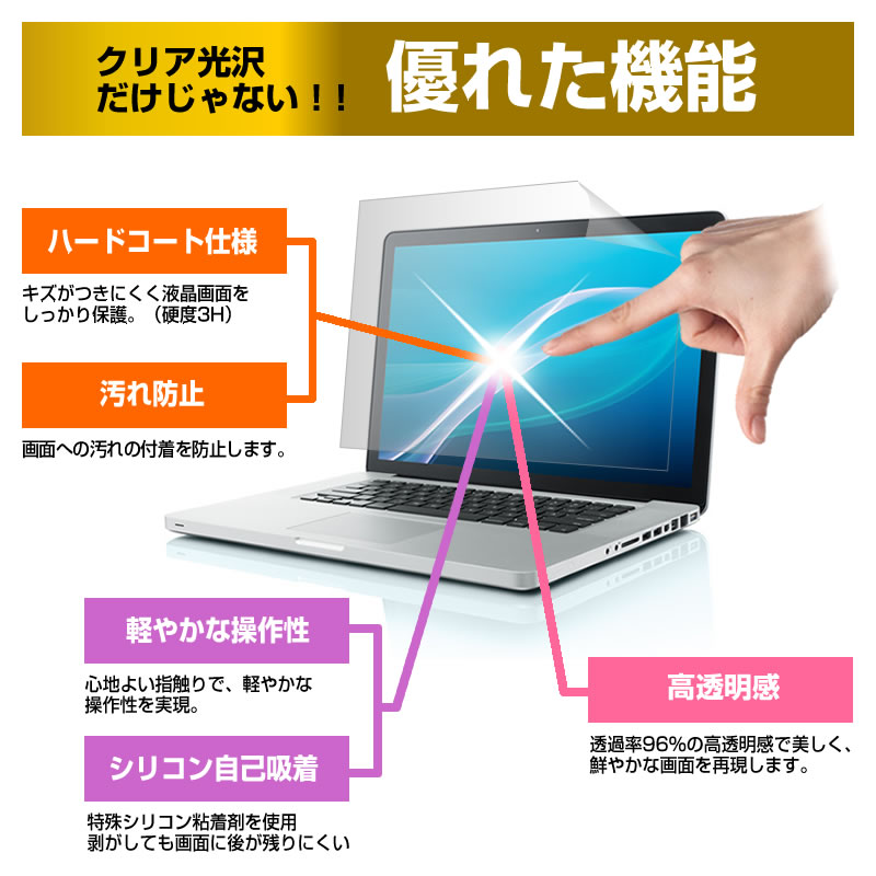 NEC VersaPro タイプVFシリーズ [15.6インチ] 機種で使える 透過率96％ クリア光沢 液晶保護フィルム と キーボードカバー セット メール便送料無料