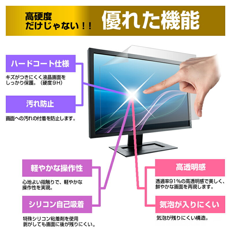 JAPANNEXT JN-MD-IPS1560UHDR-T [15.6インチ] 保護 フィルム カバー シート 強化ガラスと同等の高硬度 9Hフィルム 傷に強い 高透過率 クリア光沢 メール便送料無料 3