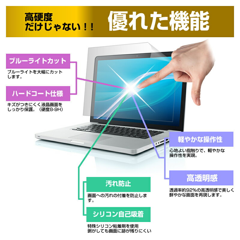 SONY VAIO Fit 14E SVF1432GAJ [14インチ] 機種で使える 強化 ガラスフィルム と 同等の 高硬度9H ブルーライトカット クリア光沢 液晶保護フィルム メール便送料無料 3