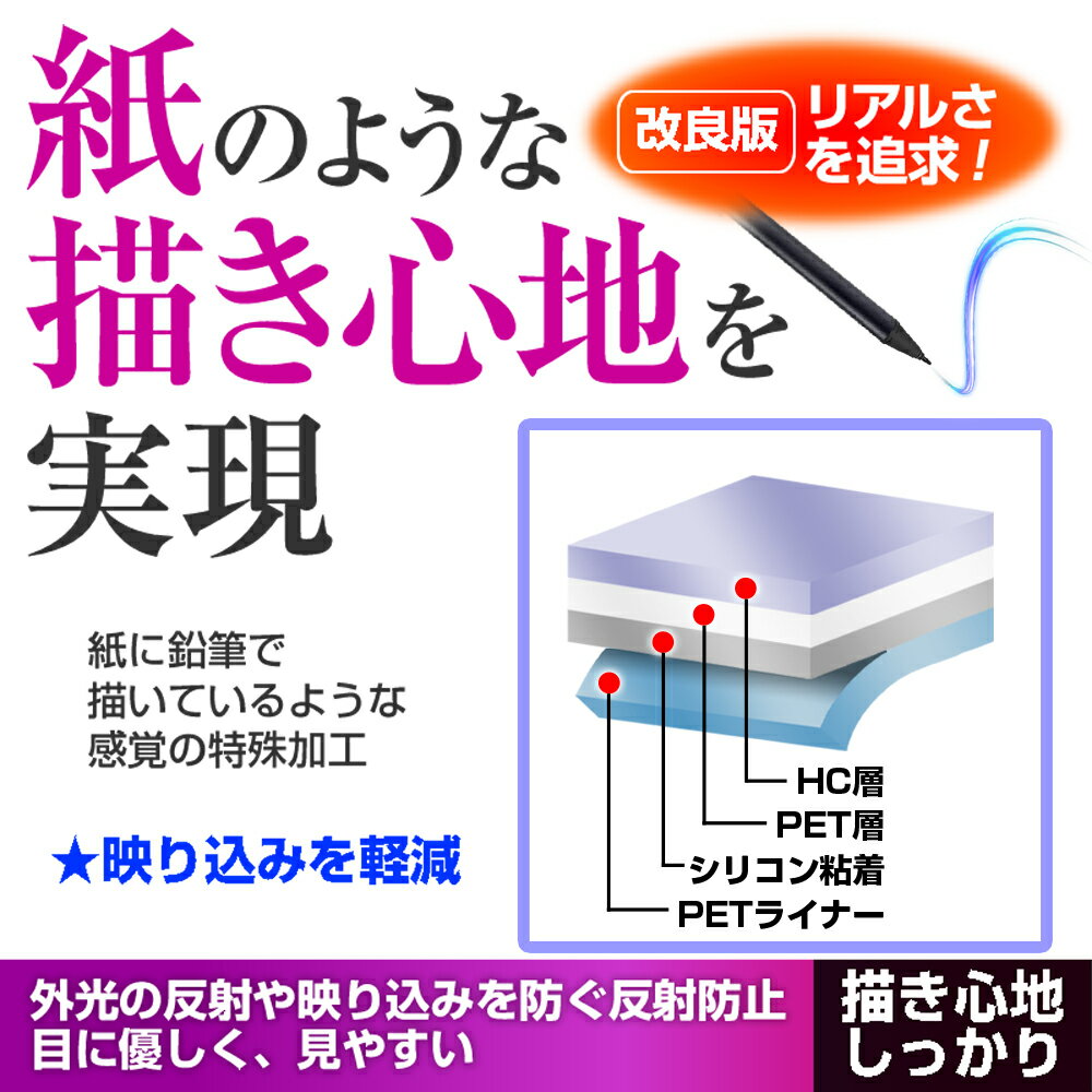 XP-Pen Star05 機種用 改良版 ペーパーライク 紙心地 反射防止 指紋防止 ペンタブレット用 液晶保護フィルム メール便送料無料