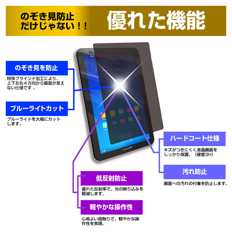 ECS ES20GM [11.6インチ] 機種で使える のぞき見防止 覗き見防止 上下左右4方向 プライバシー 保護フィルム ブルーライトカット 反射防止 キズ防止 メール便送料無料