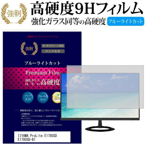 IIYAMA ProLite E1780SD E1780SD-B1 17インチ (1280x1024) 機種で使える 強化 ガラスフィルム と 同等の 高硬度9H ブルーライトカット 光沢タイプ 改訂版 液晶保護フィルム メール便送料無料