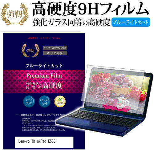 Lenovo ThinkPad E585 15.6インチ 機種で使える 強化 ガラスフィルム と 同等の 高硬度9H ブルーライトカット 光沢タイプ 改訂版 液晶保護フィルム メール便送料無料