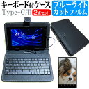 ＼1日はポイント5倍!!／ シャープ dtab d-51C docomo [10.1インチ] ブルーライトカット 液晶保護フィルム キーボード機能付ケース Type-C専用 メール便送料無料