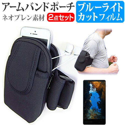 京セラ DURA FORCE PRO [5インチ] 機種で使える スマホ アームバンド と ブルーライトカット 液晶保護フィルム スマホ ケース ポーチ ホルダー 液晶フィルム ジョギング スポーツ メール便送料無料 母の日 プレゼント 実用的