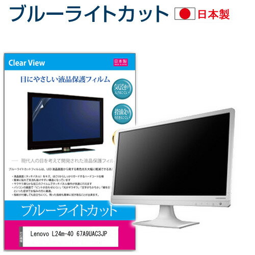 Lenovo L24m-40 67A9UAC3JP [23.8インチ] 保護 フィルム カバー シート ブルーライトカット 反射防止 ..