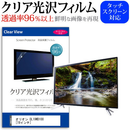 オリオン OL19WD100 [19インチ] 機種で使える 透過率96％ クリア光沢 液晶保護 フィルム 液晶TV 保護フィルム メール便送料無料