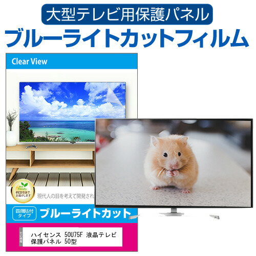ハイセンス 50U75F 液晶テレビ保護パネル 50型 ブルーライトカット テレビ保護パネル 50インチ 保護 フィルム 画面 モニター 破損 防止 有機ELテレビ UV 保護 テレビガード 薄型 カバー jgs bgt 互換品