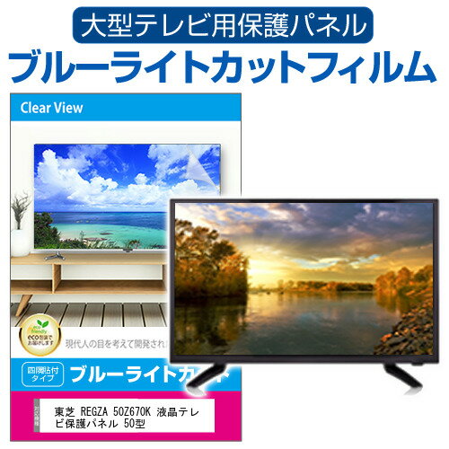 東芝 REGZA 50Z670K 液晶テレビ保護パネル 50型 ブルーライトカット テレビ保護パネル 50インチ 保護 フィルム 画面 モニター 破損 防止 有機ELテレビ UV 保護 テレビガード 薄型 カバー