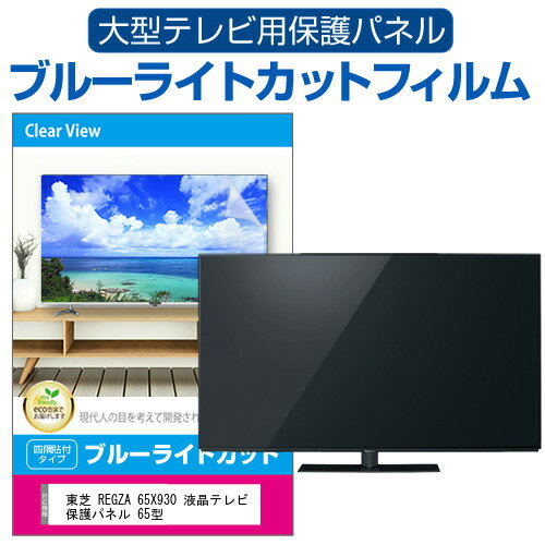 東芝 REGZA 65X930 液晶テレビ保護パネル 65型 ブルーライトカット テレビ保護パネル 65インチ 保護 フィルム 画面 モニター 破損 防止 有機ELテレビ UV 保護 テレビガード 薄型 カバー