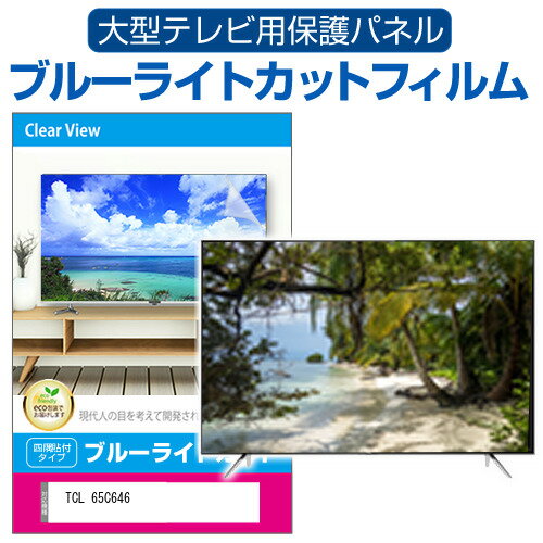 TCL 65C646 [65インチ] 液晶テレビ保護パネル 65型 ブルーライトカット テレビ保護パネル 65インチ 保護 フィルム 画面 モニター 破損 防止 有機ELテレビ UV 保護 テレビガード 薄型 カバー メール便送料無料