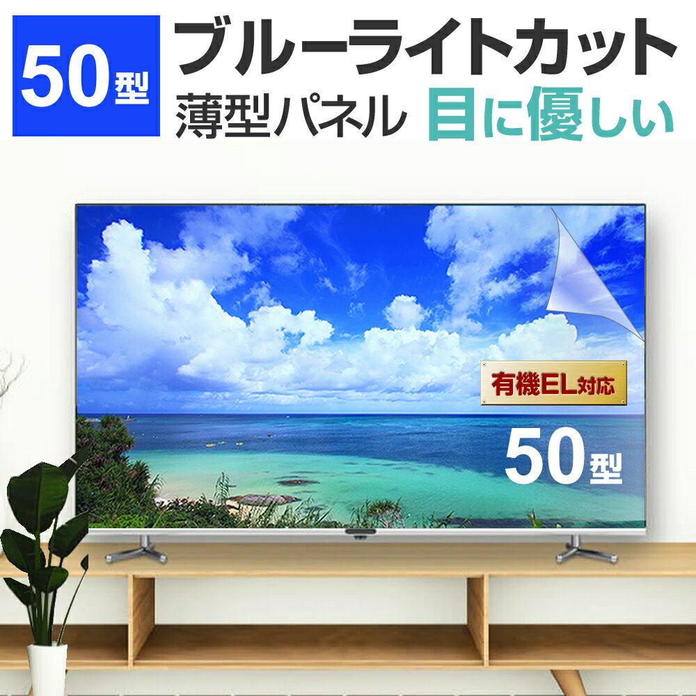 液晶テレビ保護パネル 50型 ブルーライトカット テレビ保護パネル 50インチ bravia ブラビア viera ビエラ regza レグザ 保護 フィルム 画面 モニター 破損 防止 UV 保護 テレビガード 薄型 カバー メール便 送料無料