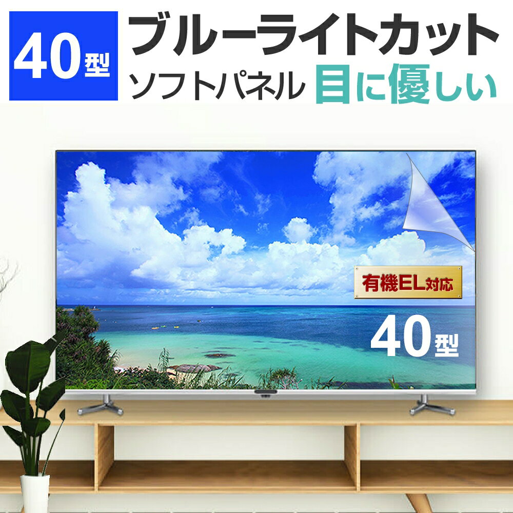 液晶テレビ保護パネル 40型 ブルーライトカット テレビ保護パネル 40インチ bravia ブラビア viera ビエラ regza レグザ 保護 フィルム 画面 モニター 破損 防止 UV 保護 テレビガード 薄型 カバー メール便 送料無料