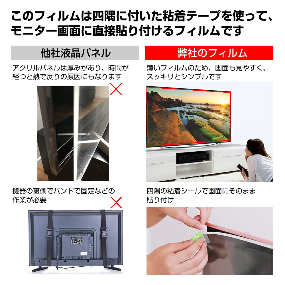 ＼0と5のつく日はP10倍／ 日立 Wooo L43-X5 [43インチ] 液晶テレビ保護パネル 43型 ブルーライトカット テレビ保護パネル 43インチ 保護 フィルム 画面 モニター 破損 防止 有機ELテレビ UV 保護 テレビガード 薄型 カバー 2