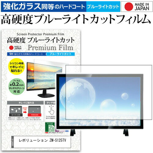 レボリューション ZM-S125TV [12.5インチ] 機種で使える 強化 ガラスフィルム と 同等の 高硬度9H ブルーライトカット クリア光沢 液晶TV 保護フィルム メール便送料無料 jgs bgt
